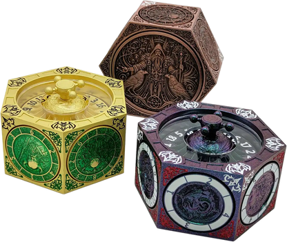 Chromatic Dragon's Fortune Dial - Multi-Function D&D Metal Dice with Rotating Dials & Number Wheel