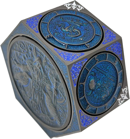 Chromatic Dragon's Fortune Dial - Multi-Function D&D Metal Dice with Rotating Dials & Number Wheel