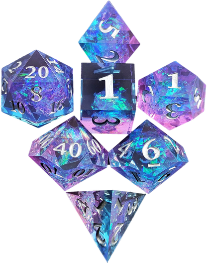 Cosmic Shimmer Sharp Edged Resin Dice Set - Blue Transparent