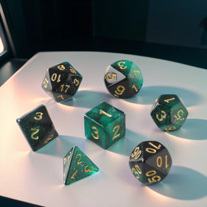 Emerald Shadows Dungeons & Dragons Dice Set(DND Dice Set)