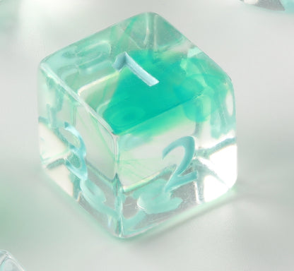 Crystal Clear Green Glow Dungeons & Dragons Dice Set(DND Dice Set)