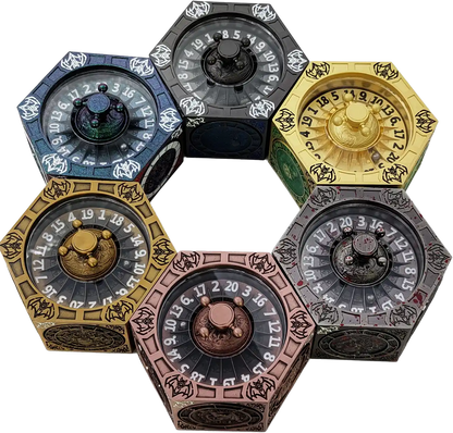 Chromatic Dragon's Fortune Dial - Multi-Function D&D Metal Dice with Rotating Dials & Number Wheel