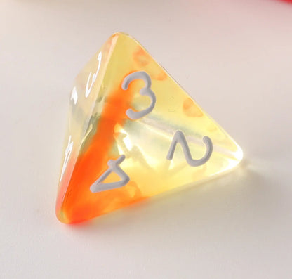 Crystal Clear Orange Ribbons Dungeons & Dragons Dice Set(DND Dice Set)