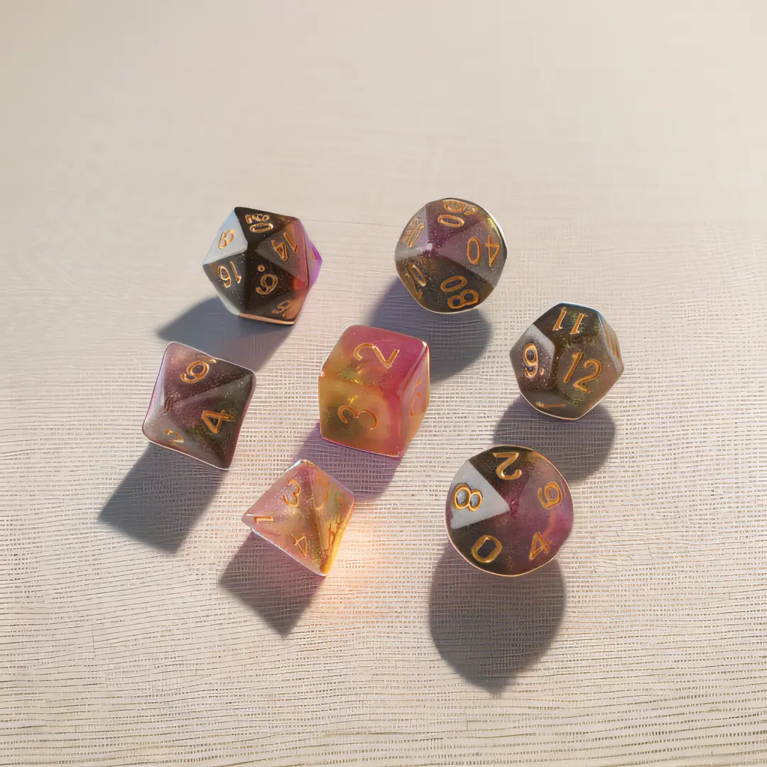 Pink transparent Dungeons & Dragons Dice Set(DND Dice Set)