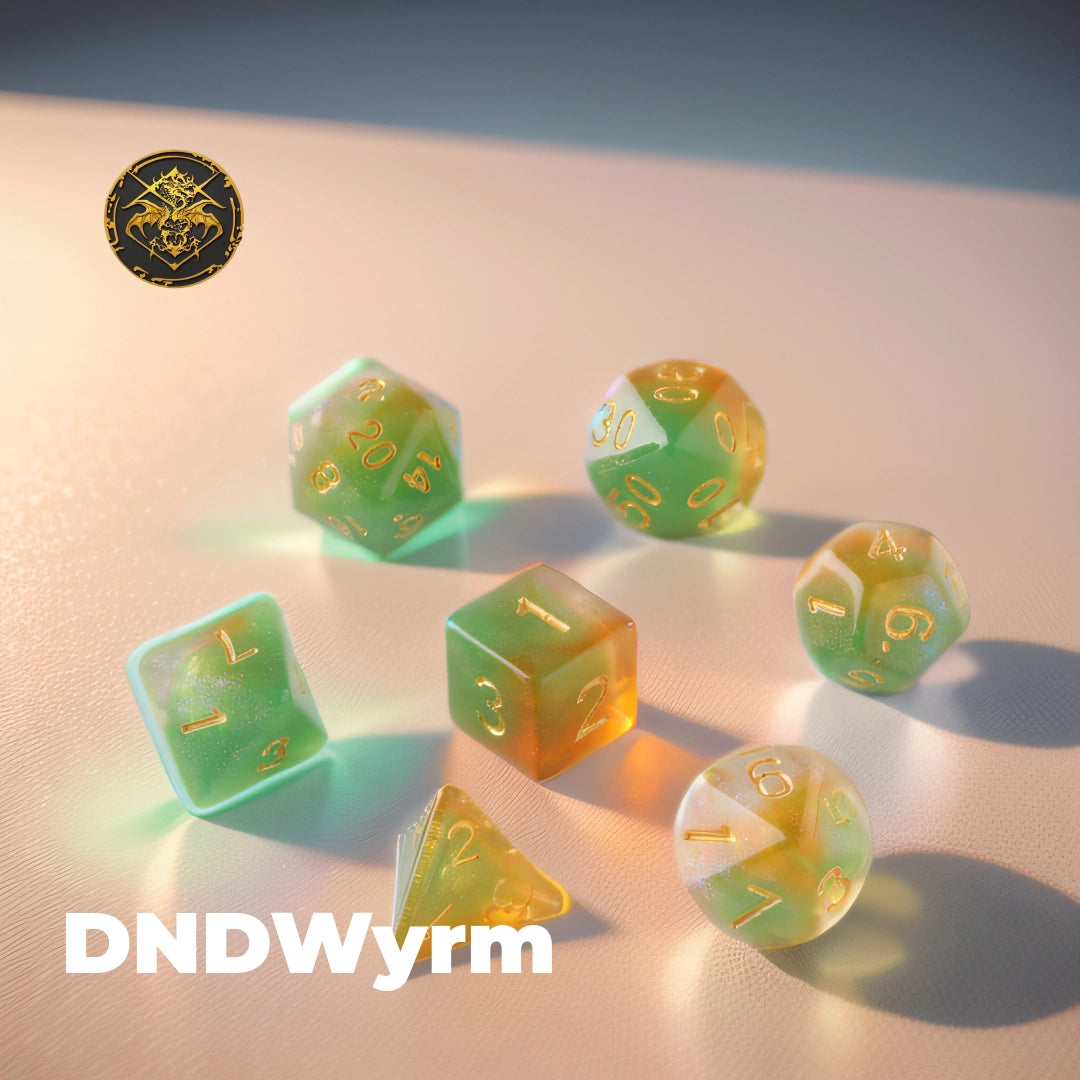 Amber Emerald Essence Dungeons & Dragons Dice Set(DND Dice Set)