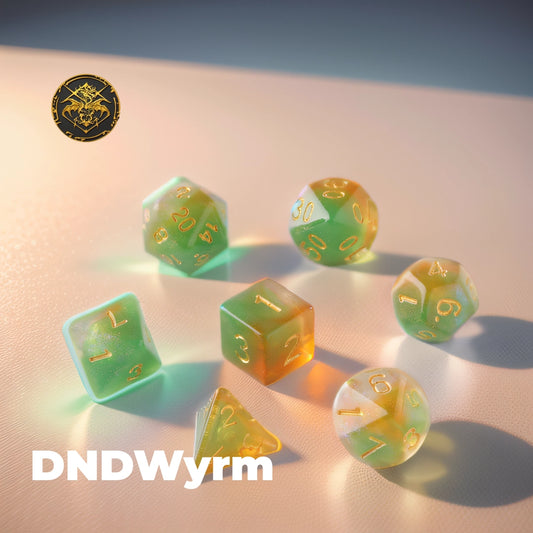 Amber Emerald Essence Dungeons & Dragons Dice Set(DND Dice Set)