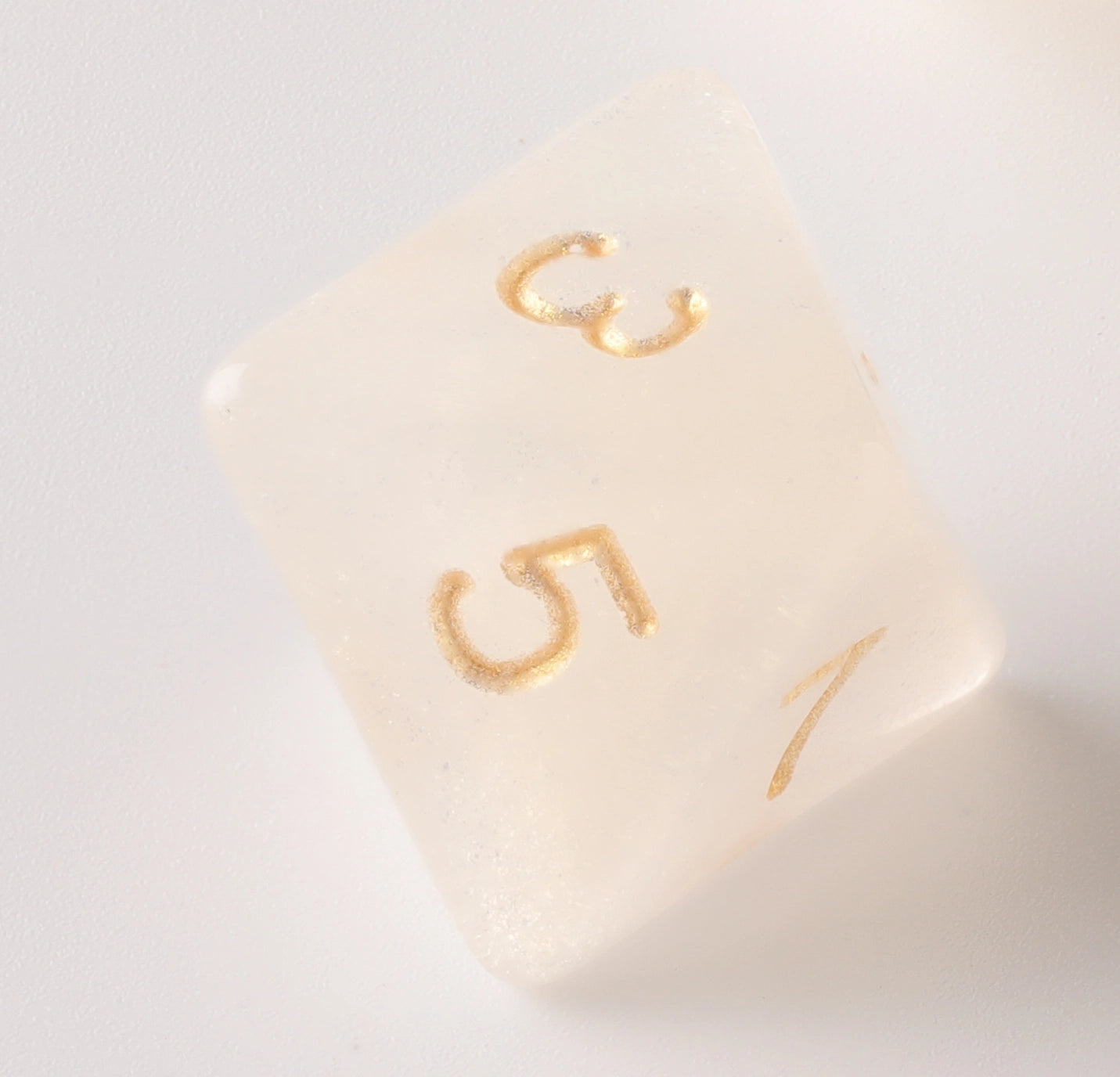 Semi-Transparent Eggshell with Gold Yellow Letter Dungeons & Dragons Dice Set(DND Dice Set)