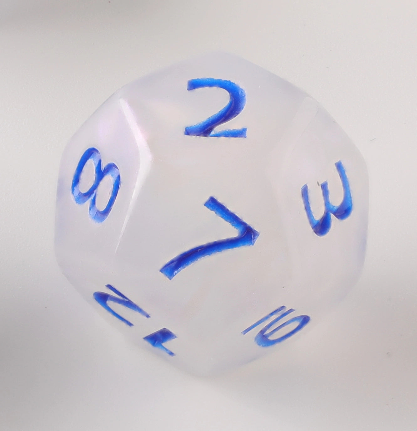 Semi-Transparent Eggshell with Blue Letter Dungeons & Dragons Dice Set(DND Dice Set)