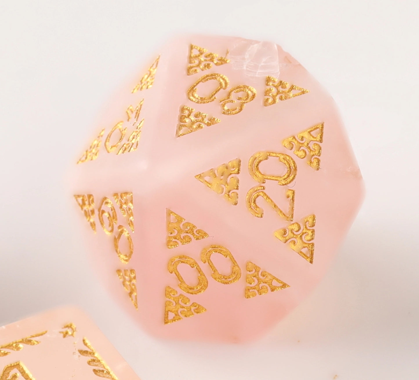 Dragon's Rose Quartz Enchantment Stone Dungeons & Dragons Dice Set (DND Dice Set)