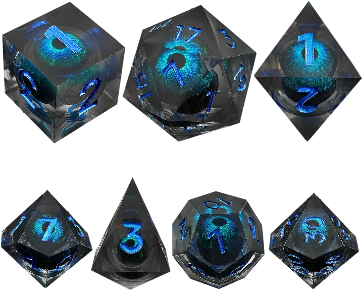 Azure Abyss Dragon's Eye Sharp-Edged Resin Dragon Eye Dice