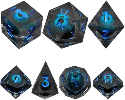 Azure Abyss Dragon's Eye Sharp-Edged Resin Dragon Eye Dice