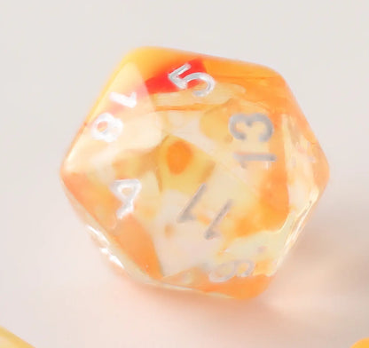 Crystal Clear Orange Ribbons Dungeons & Dragons Dice Set(DND Dice Set)