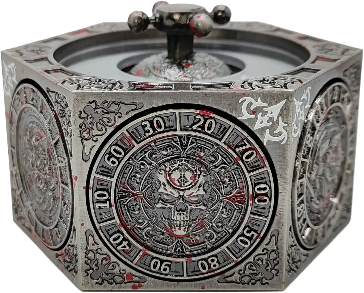 Chromatic Dragon's Fortune Dial - Multi-Function D&D Metal Dice with Rotating Dials & Number Wheel