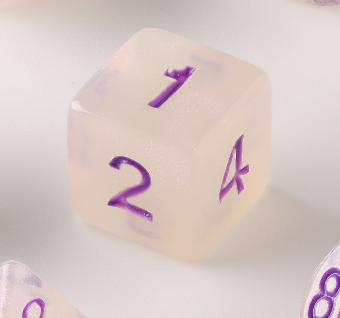 Semi-Transparent Eggshell Purple Letter Dungeons & Dragons Dice Set(DND Dice Set)