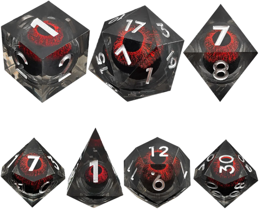 Scarlet Inferno Dragon's Eye Sharp-Edged Resin Dragon Eye Dice