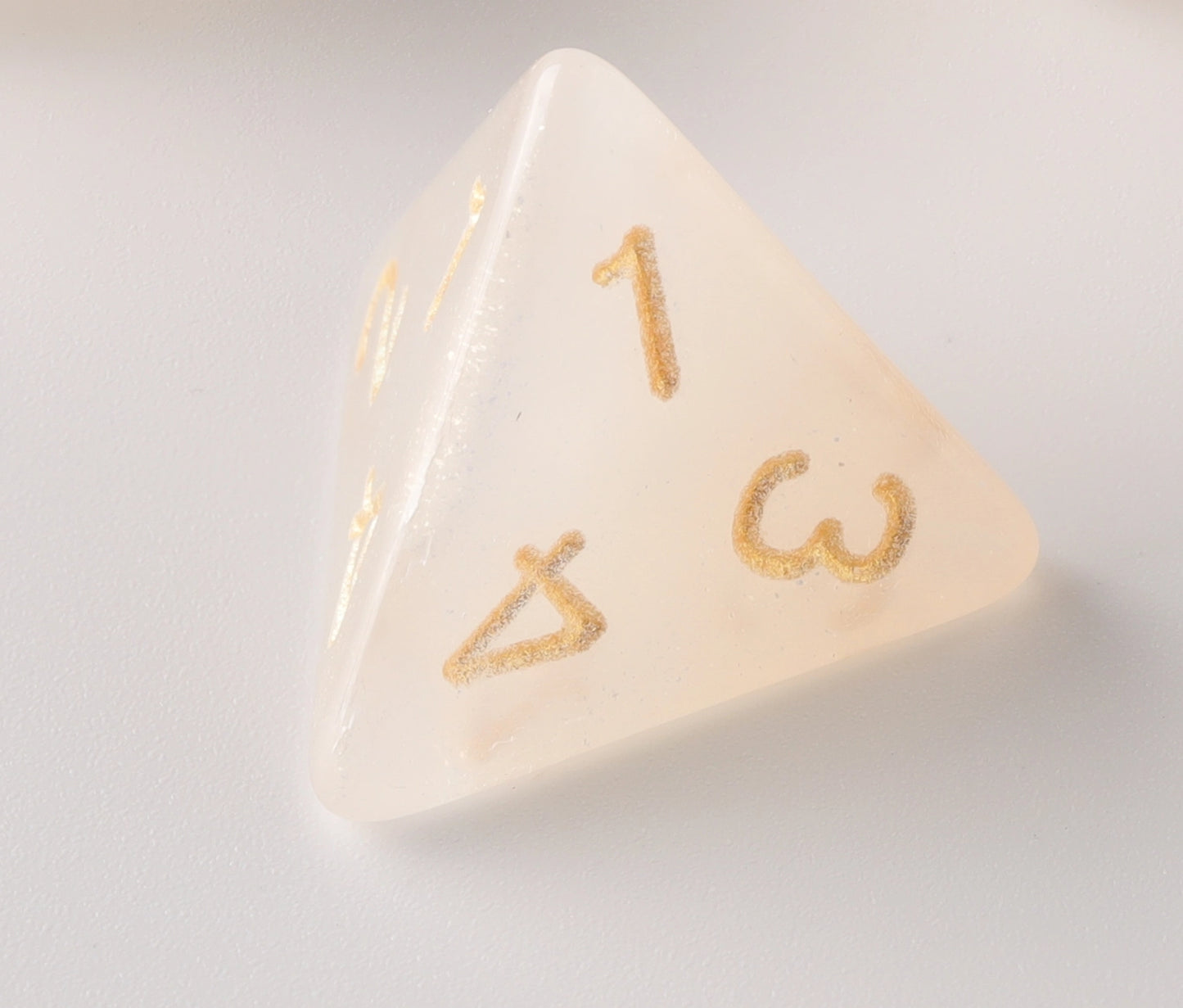 Semi-Transparent Eggshell with Gold Yellow Letter Dungeons & Dragons Dice Set(DND Dice Set)