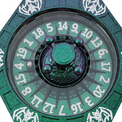 Chromatic Dragon's Fortune Dial - Multi-Function D&D Metal Dice with Rotating Dials & Number Wheel