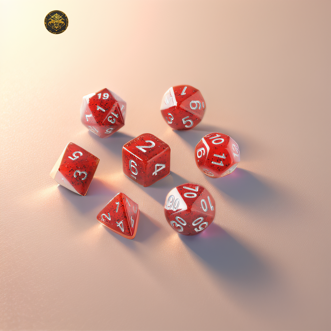 Dragon's Blood Diamond Dungeons & Dragons Dice Set(DND Dice Set)