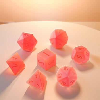 Ruby Mist Glass Dungeons & Dragons Dice Set(DND Dice Set)