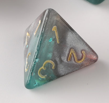 Emerald Gilded Enchantment Dungeons & Dragons Dice Set(DND Dice Set)