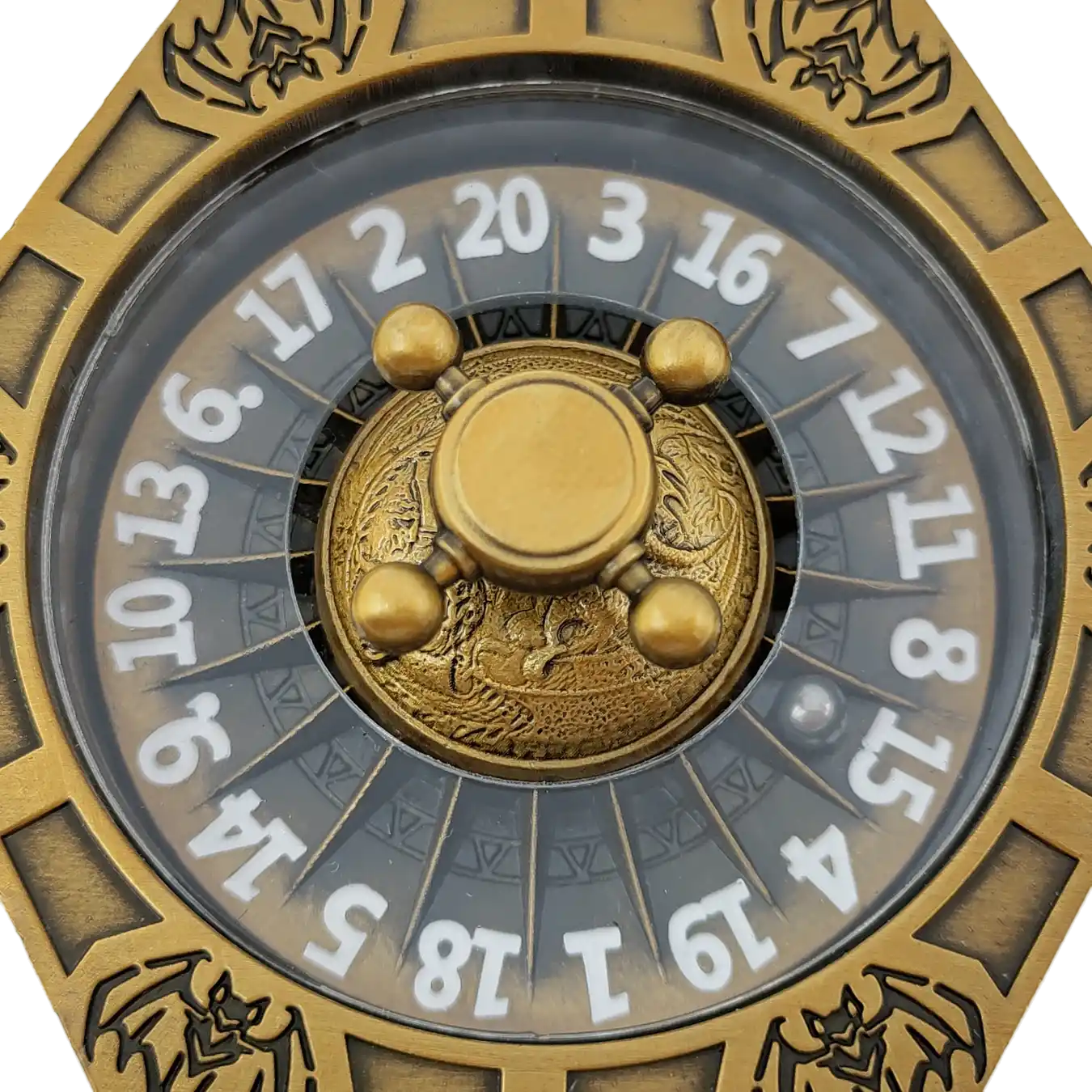 Chromatic Dragon's Fortune Dial - Multi-Function D&D Metal Dice with Rotating Dials & Number Wheel