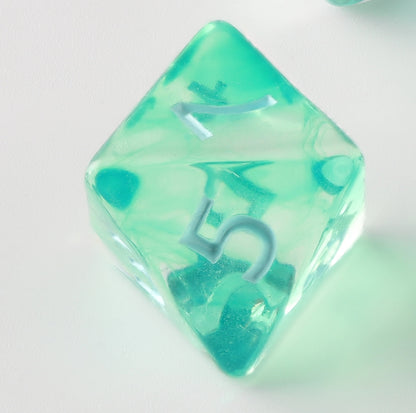 Crystal Clear Green Glow Dungeons & Dragons Dice Set(DND Dice Set)