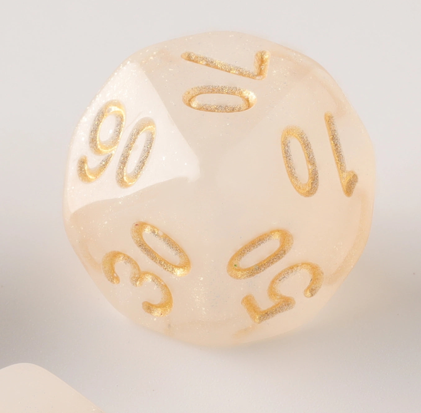 Semi-Transparent Eggshell with Gold Yellow Letter Dungeons & Dragons Dice Set(DND Dice Set)