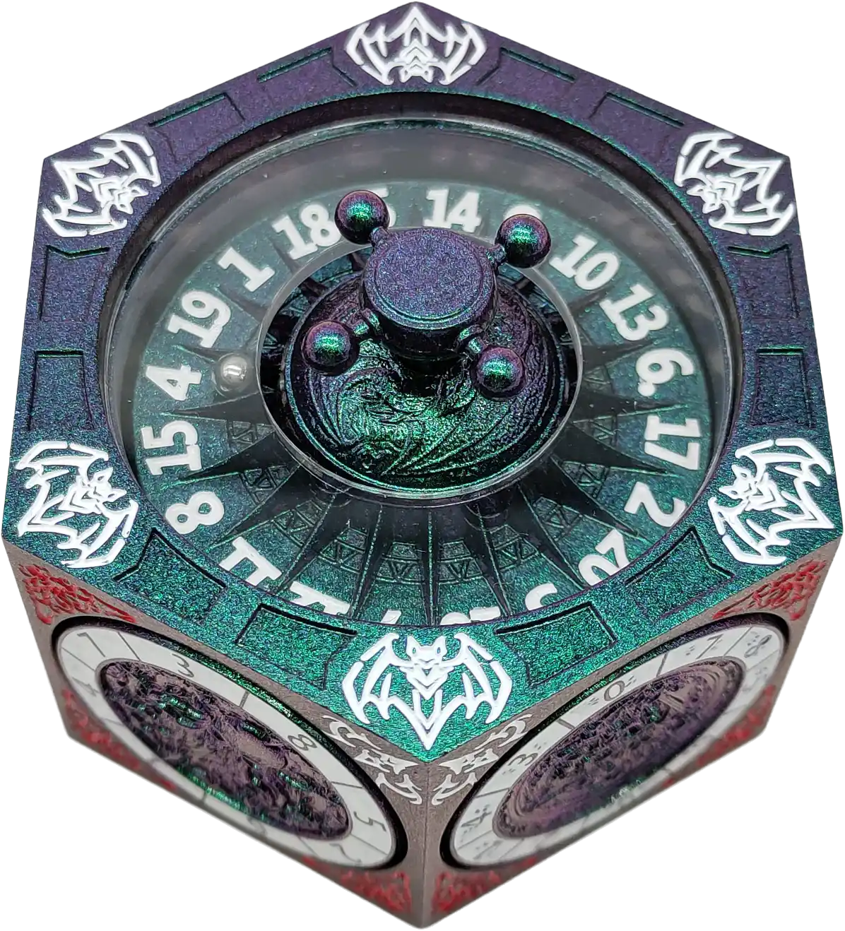 Chromatic Dragon's Fortune Dial - Multi-Function D&D Metal Dice with Rotating Dials & Number Wheel
