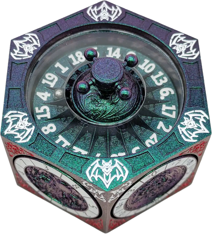 Chromatic Dragon's Fortune Dial - Multi-Function D&D Metal Dice with Rotating Dials & Number Wheel