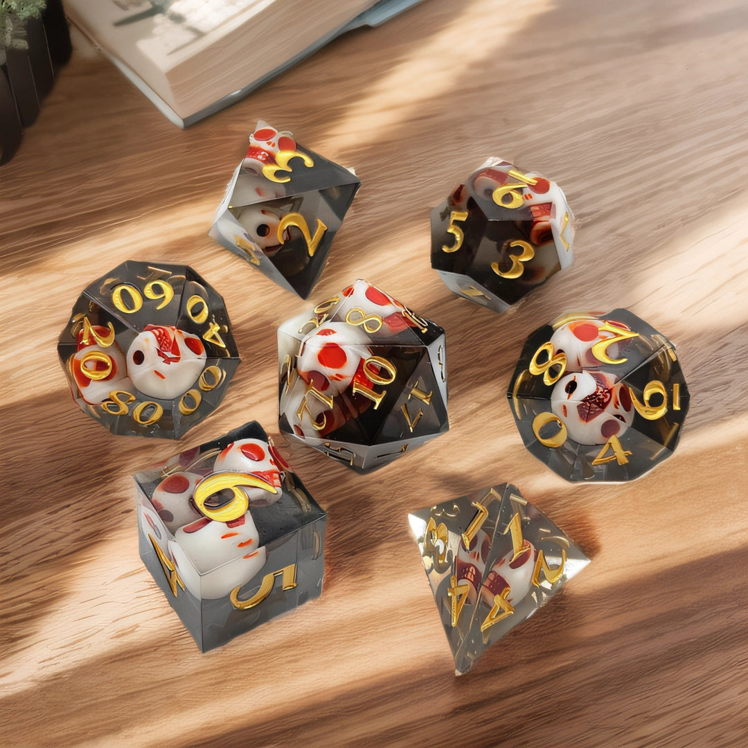 Skeletal Gaze Precision Sharp Edged Resin Dice Set