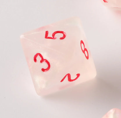 Pink semi-transparent dice Dungeons & Dragons Dice Set(DND Dice Set)