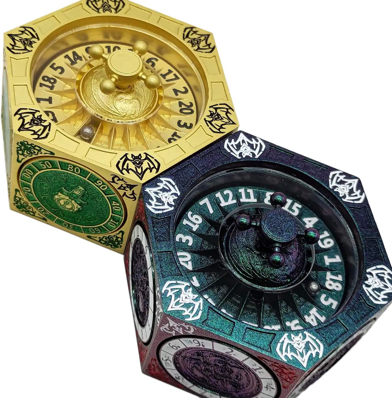 Chromatic Dragon's Fortune Dial - Multi-Function D&D Metal Dice with Rotating Dials & Number Wheel