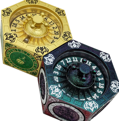 Chromatic Dragon's Fortune Dial - Multi-Function D&D Metal Dice with Rotating Dials & Number Wheel