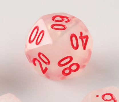 Pink semi-transparent dice Dungeons & Dragons Dice Set(DND Dice Set)