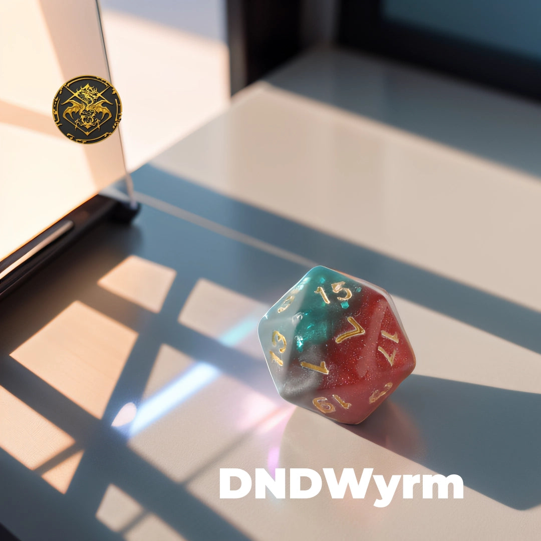 Emerald Gilded Enchantment Dungeons & Dragons Dice Set(DND Dice Set)