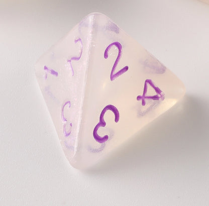 Semi-Transparent Eggshell Purple Letter Dungeons & Dragons Dice Set(DND Dice Set)