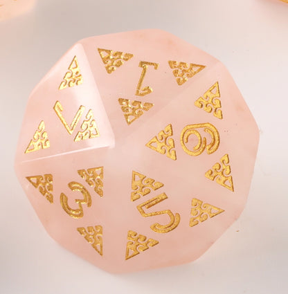 Dragon's Rose Quartz Enchantment Stone Dungeons & Dragons Dice Set (DND Dice Set)