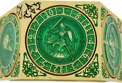 Chromatic Dragon's Fortune Dial - Multi-Function D&D Metal Dice with Rotating Dials & Number Wheel