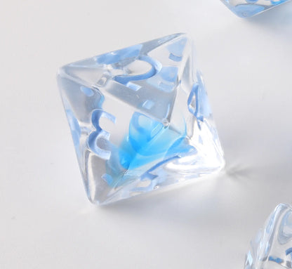 Light blue fully transparent Dungeons & Dragons Dice Set(DND Dice Set)