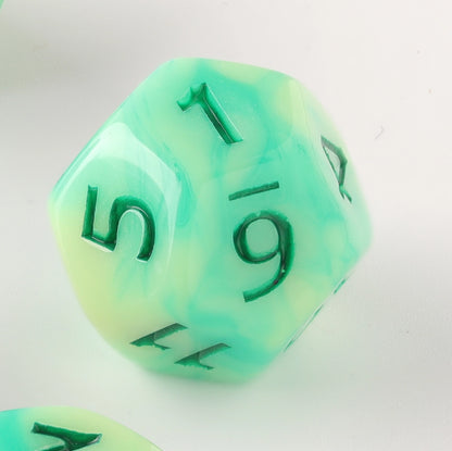 Luminescent Verdant Dungeons & Dragons Dice Set(DND Dice Set)