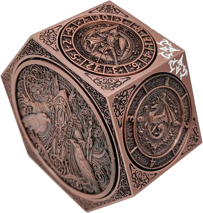 Chromatic Dragon's Fortune Dial - Multi-Function D&D Metal Dice with Rotating Dials & Number Wheel