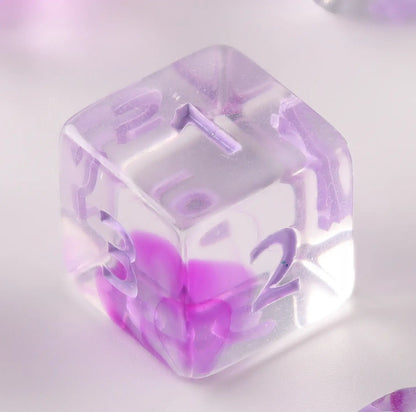 Crystal Clear Pink Dungeons & Dragons Dice Set(DND Dice Set)