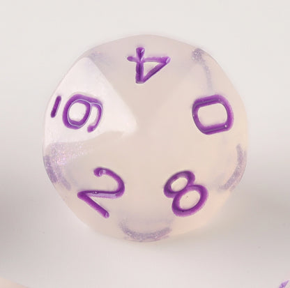 Semi-Transparent Eggshell Purple Letter Dungeons & Dragons Dice Set(DND Dice Set)