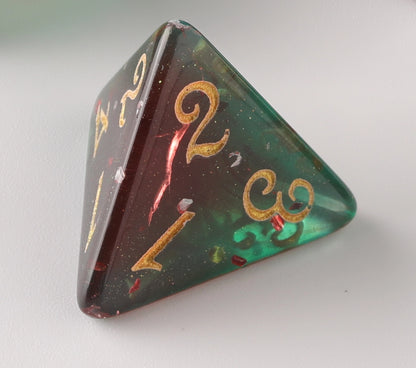 Verdant Crimson Elegance Dungeons & Dragons Dice Set(DND Dice Set)