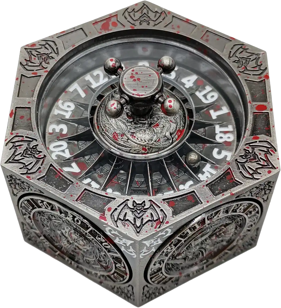 Chromatic Dragon's Fortune Dial - Multi-Function D&D Metal Dice with Rotating Dials & Number Wheel