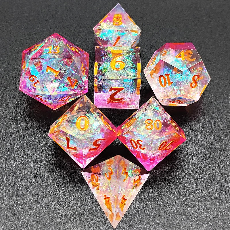 Enchanted Prism Sharp-Edged Resin Dice Set