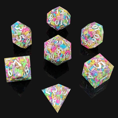 Radiant Sharp-Edged Resin Dice