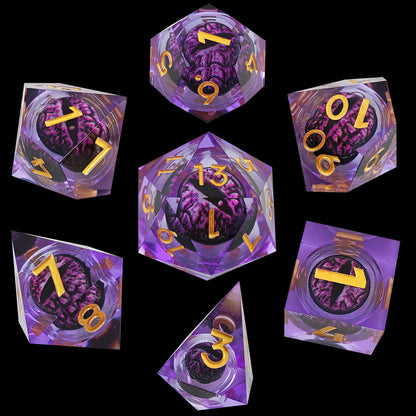 Enchanted Dragon's Gaze Sharp-Edged Resin Dragon Eye Dice-purple