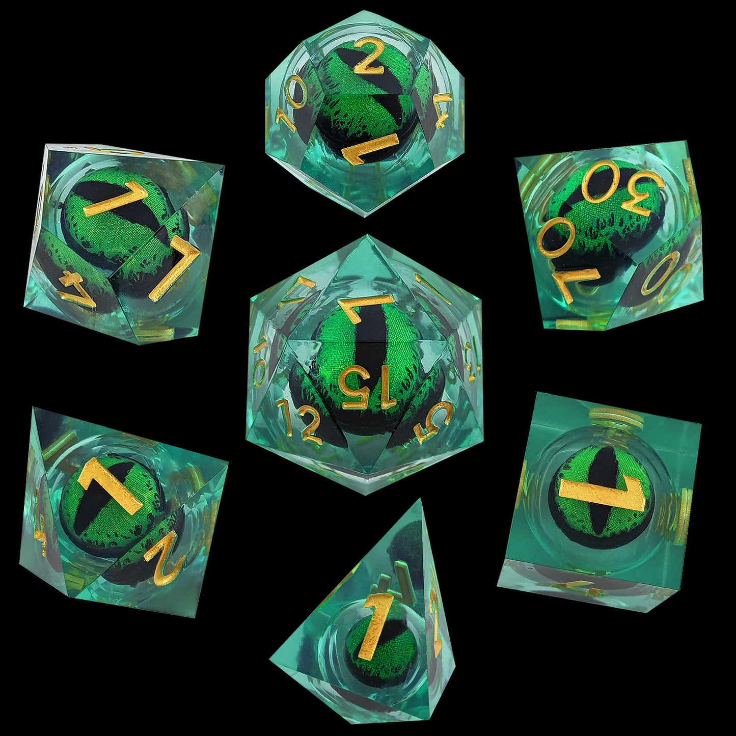 Enchanted Dragon's Gaze Sharp-Edged Resin Dragon Eye Dice