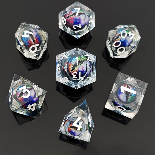 Celestial Dragon's Eye Prism Sharp-Edged Resin Dragon Eye Dice